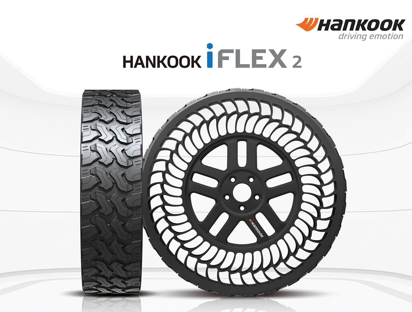 Hankook Tire exhibits futuristic airless concept tire i-Flex at Defense & Security Expo Korea 2022